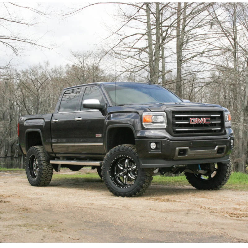 Superlift 07-16 Chevy Silv 4WD 8in Lift Kit w/ OE Cast Steel Control Arms & King Coilovers & Shocks - Back View