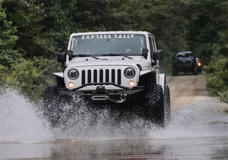 Superlift 07-18 Jeep Wrangler JK 4in Long Arm Kit - Shadow Shocks - Side View