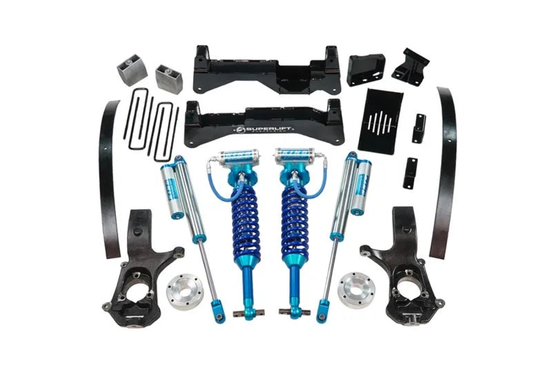 Superlift 14-18 Chevy Silv 4WD 8in Lift Kit w/ Alum/Stamped Steel Cntrl Arms & King Coils & Shocks - Side View