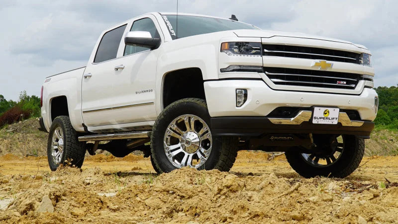 Superlift 14-18 GMC Sierra 1500 4WD 6.5in Lift Kit w/ Alum Cntrl Arms Fox Front Coilover & 2.0 Rear - Installation View