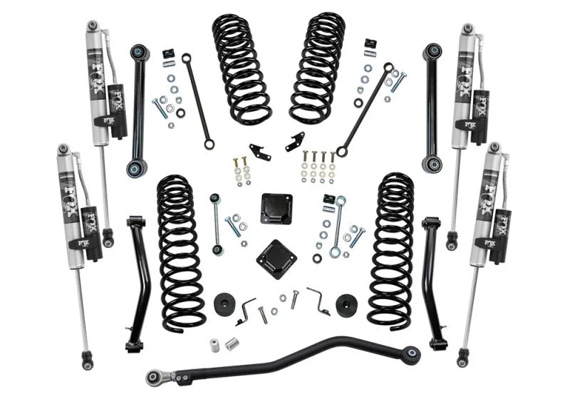 Superlift 20-22 Jeep Gladiator JT (NO Mojave) 4WD 4in Dual Rate Coil Lift Kit w/Fox 2.0 Res Shocks - Side View