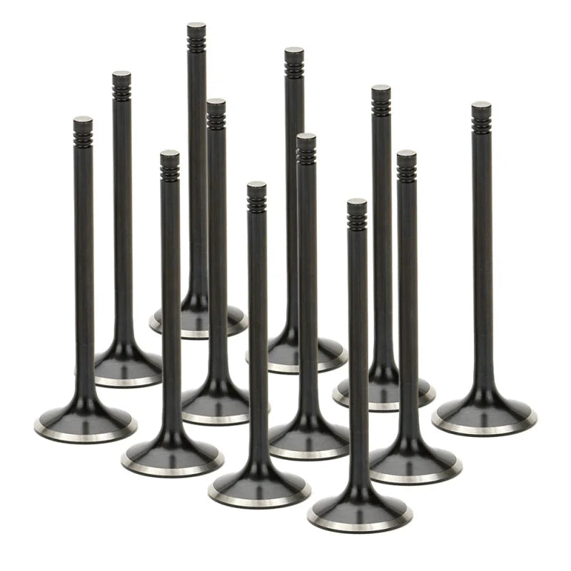 Supertech Subaru EG33 H6 24V Black Nitrided Inconel Exhaust Valve - Set of 12 - Side View