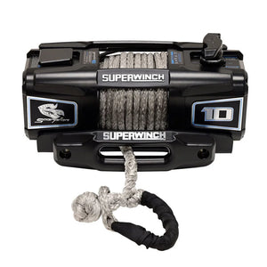 Superwinch 10000 LBS 12V DC 3/8in x 54ft Synthetic Rope Scorpion 10000SR Winch - Black Powdercoat - Main Product View