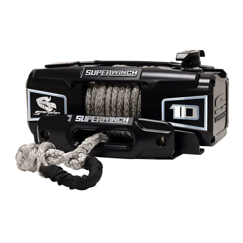 Superwinch 10000 LBS 12V DC 3/8in x 54ft Synthetic Rope Scorpion 10000SR Winch - Black Powdercoat - Additional View 6
