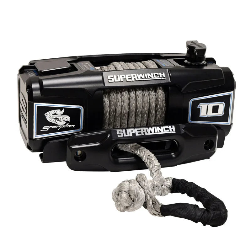 Superwinch 10000 LBS 12V DC 3/8in x 54ft Synthetic Rope Scorpion 10000SR Winch - Black Powdercoat - Additional View 13