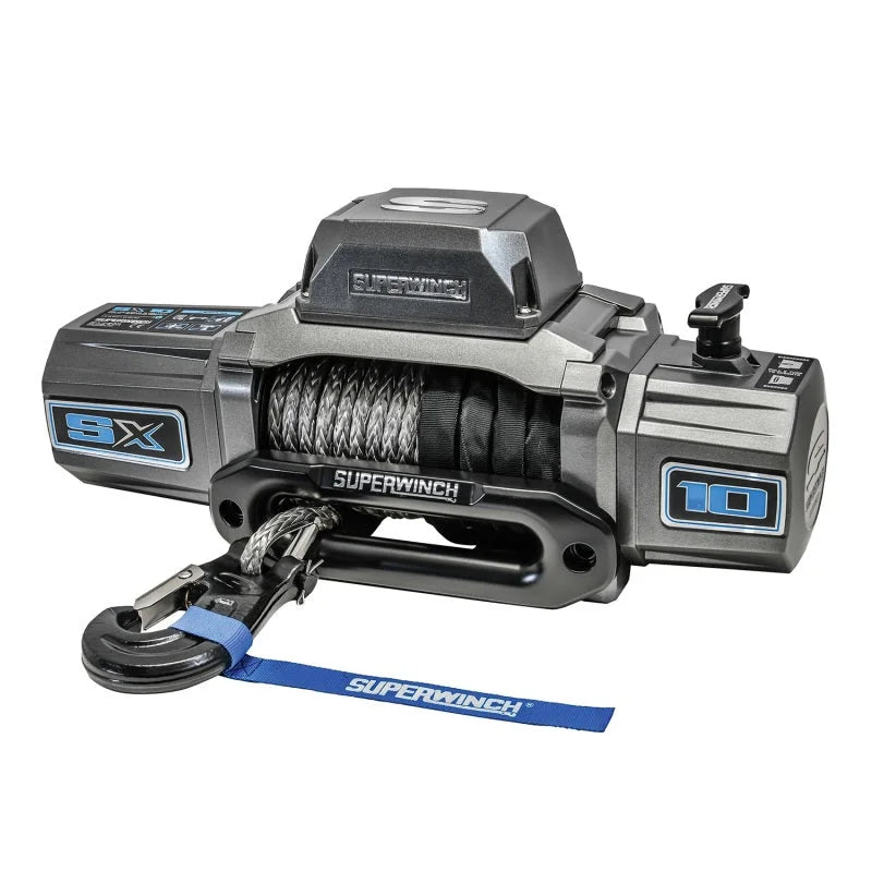 Superwinch 10000 LBS 12V DC 3/8in x 80ft Synthetic Rope SX 10000 Winch - Side View