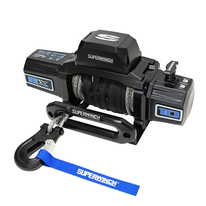 Superwinch 10000 LBS 12V DC 3/8in x 80ft Synthetic Rope SX10SR Winch - Semi Gloss Black - Installation View