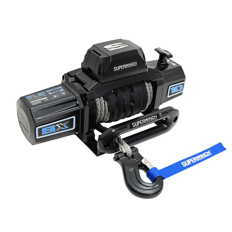 Superwinch 10000 LBS 12V DC 3/8in x 80ft Synthetic Rope SX10SR Winch - Semi Gloss Black - Additional View 6