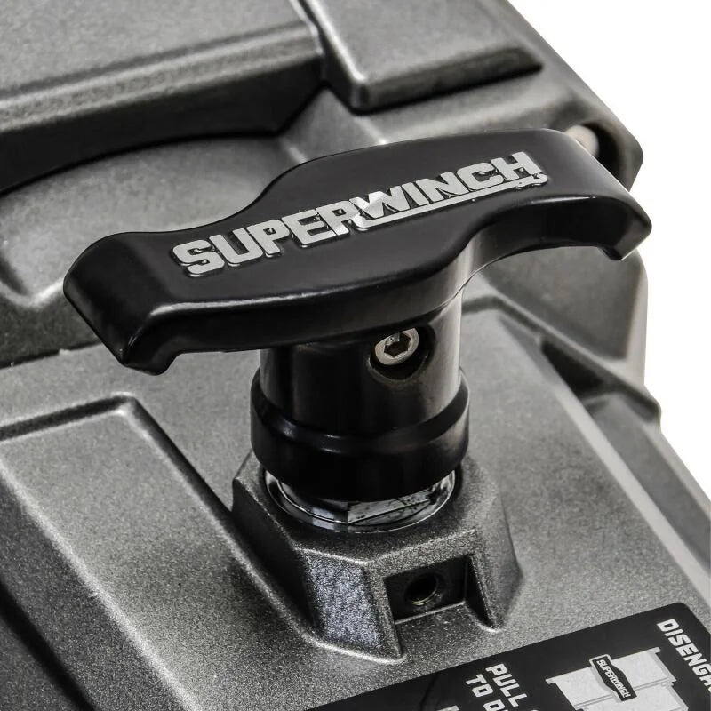 Superwinch 12000 LBS 12V DC 3/8in x 80ft Synthetic Rope SX 12000SR Winch - Graphite - Back View