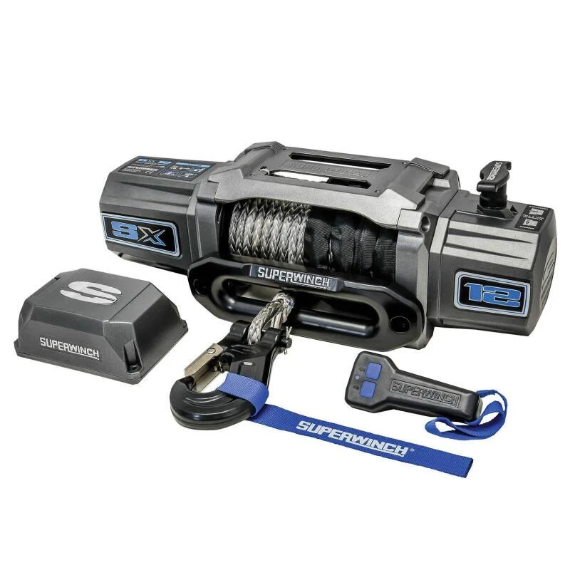 Superwinch 12000 LBS 12V DC 3/8in x 80ft Synthetic Rope SX 12000SR Winch - Graphite - Installation View