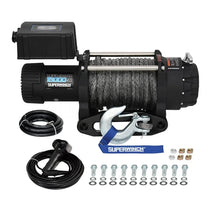 Load image into Gallery viewer, Superwinch 15000 LBS 12V DC 15/32in x 78ft Synthetic Rope Tiger Shark 15000SR Winch - Back View