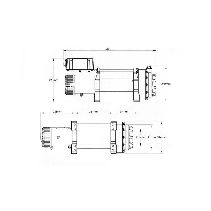 Superwinch 18000 24V Tiger Shark Winch - Installation View