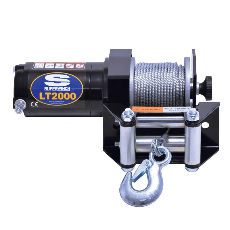 Superwinch 2000 LBS 12V DC 5/32in x 49ft Steel Rope LT2000 Winch - Side View