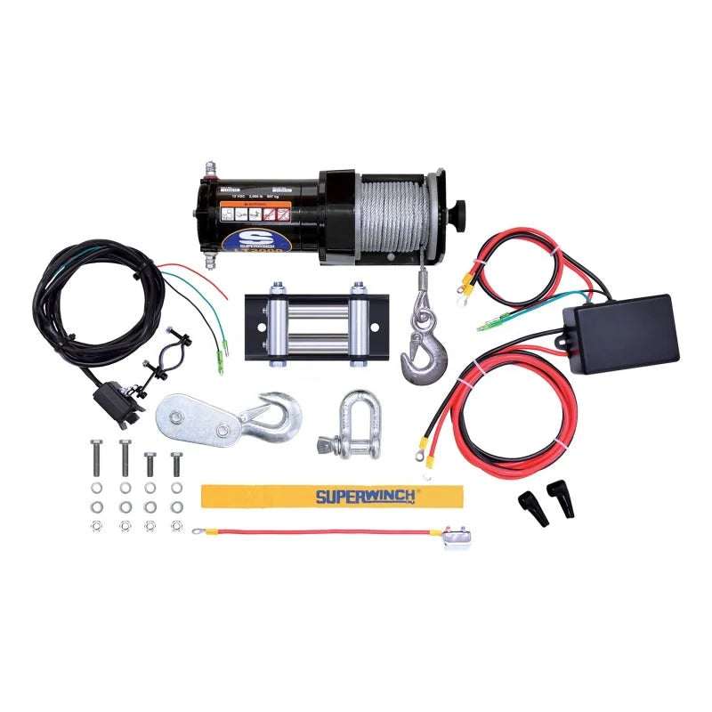Superwinch 2000 LBS 12V DC 5/32in x 49ft Steel Rope LT2000 Winch - Back View