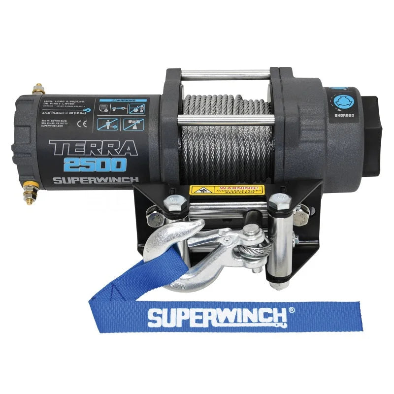 Superwinch 2500 LBS 12V DC 3/16in x 40ft Steel Rope Terra 2500 Winch - Gray Wrinkle - Installation View