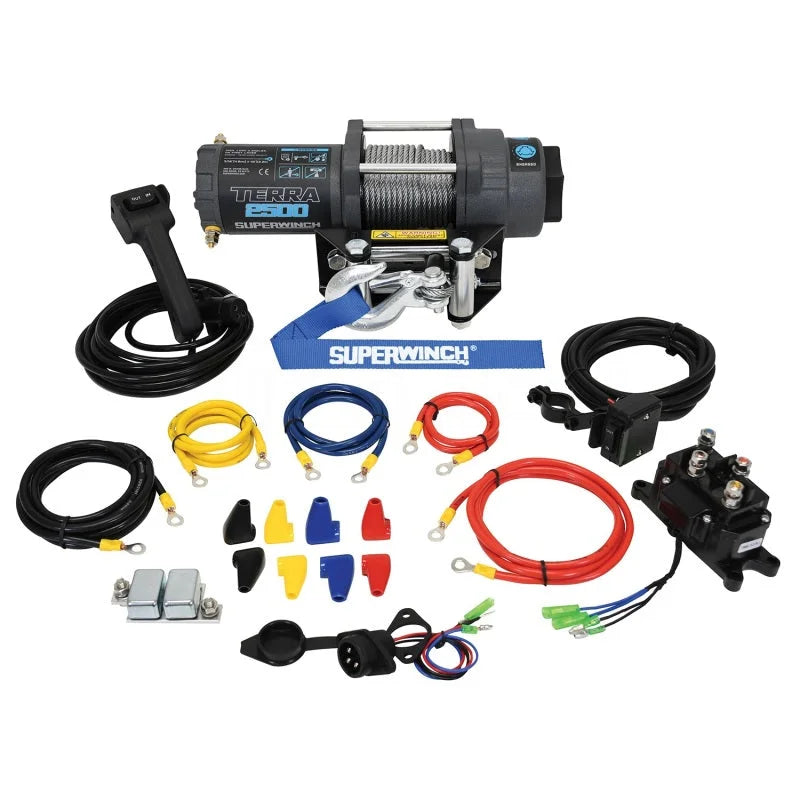 Superwinch 2500 LBS 12V DC 3/16in x 40ft Steel Rope Terra 2500 Winch - Gray Wrinkle - Additional View 6