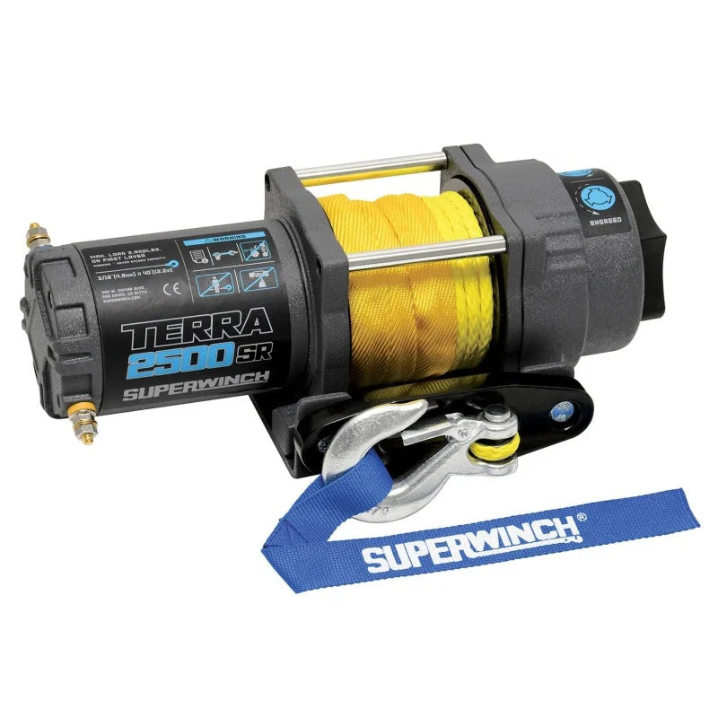 Superwinch 2500 LBS 12V DC 3/16in x 40ft Synthetic Rope Terra 2500SR Winch - Gray Wrinkle - Additional View 5