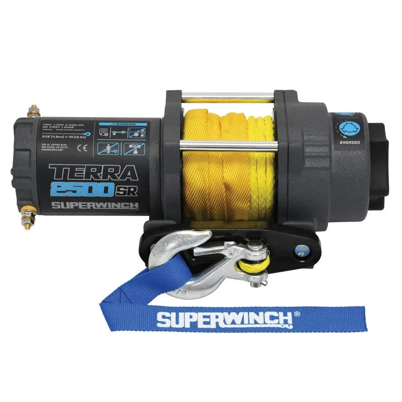 Superwinch 2500 LBS 12V DC 3/16in x 40ft Synthetic Rope Terra 2500SR Winch - Gray Wrinkle - Additional View 7