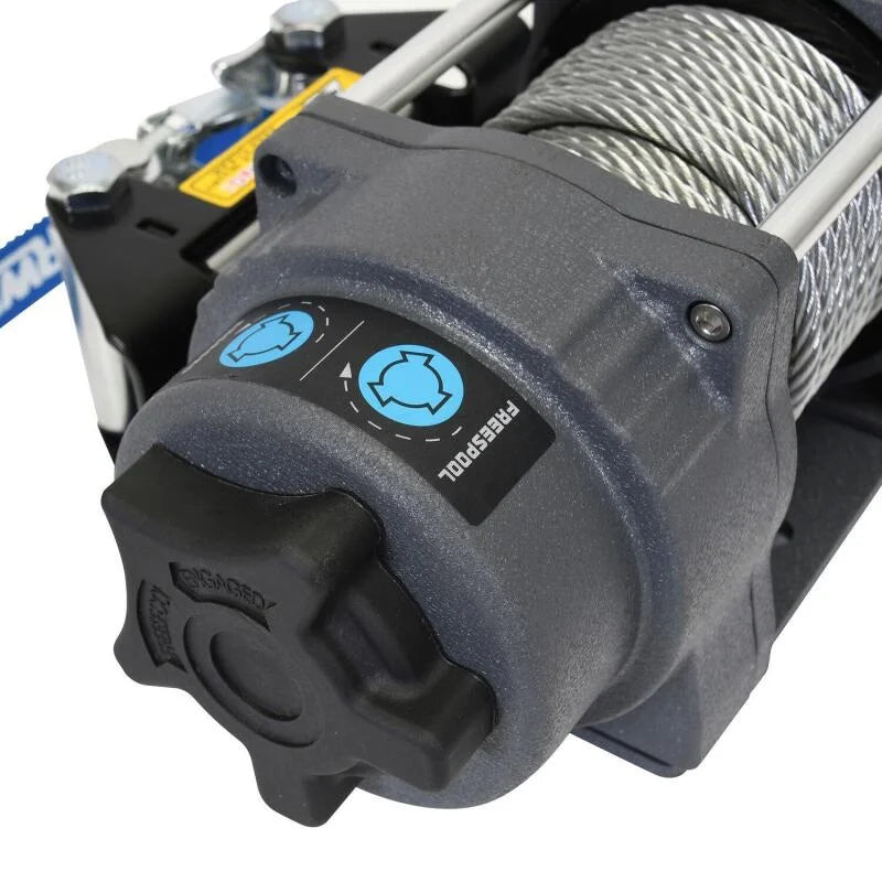 Superwinch 3500 LBS 12V DC 7/32 in x 32 ft Steel Rope Terra 3500 Winch - Gray Wrinkle - Back View