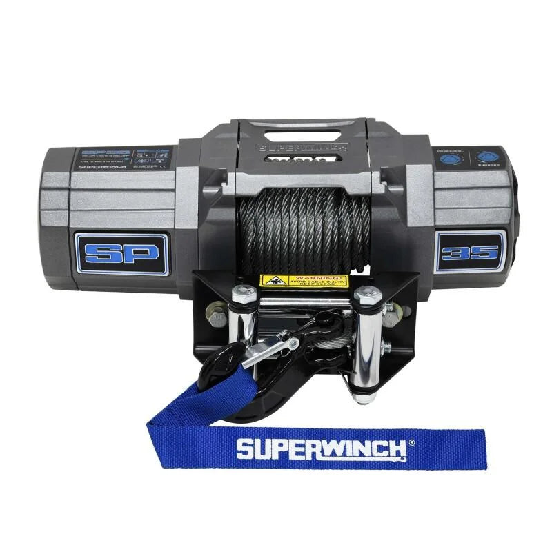 Superwinch 3500 LBS 12V DC 7/32in x 40ft Steel Rope Roller Fairlead SP 35 Winch - Main Product View