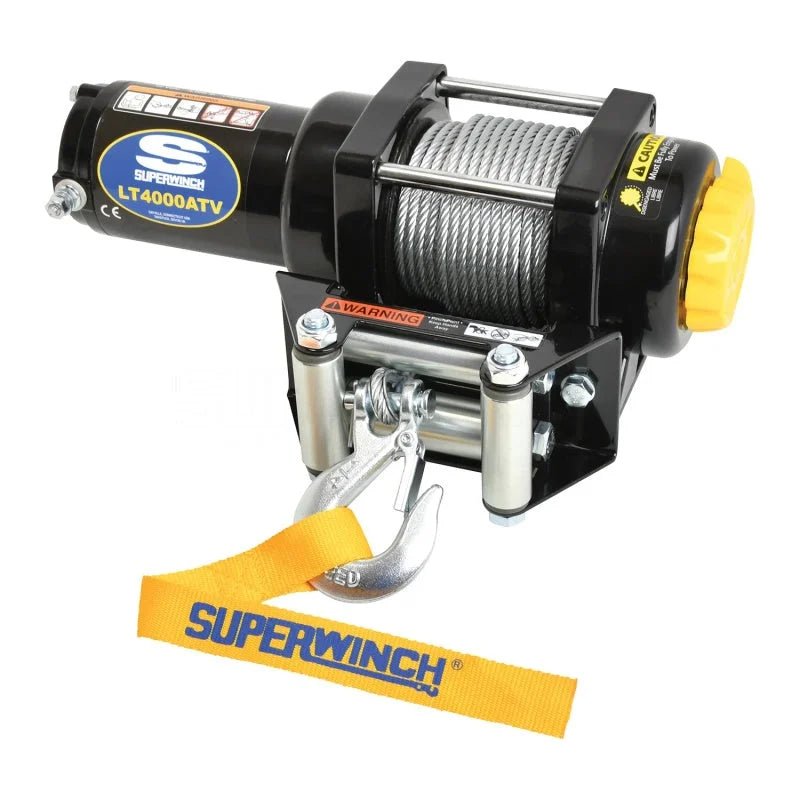 Superwinch 4000 LBS 12V DC 3/16in x 50ft Steel Rope LT4000 Winch - Side View