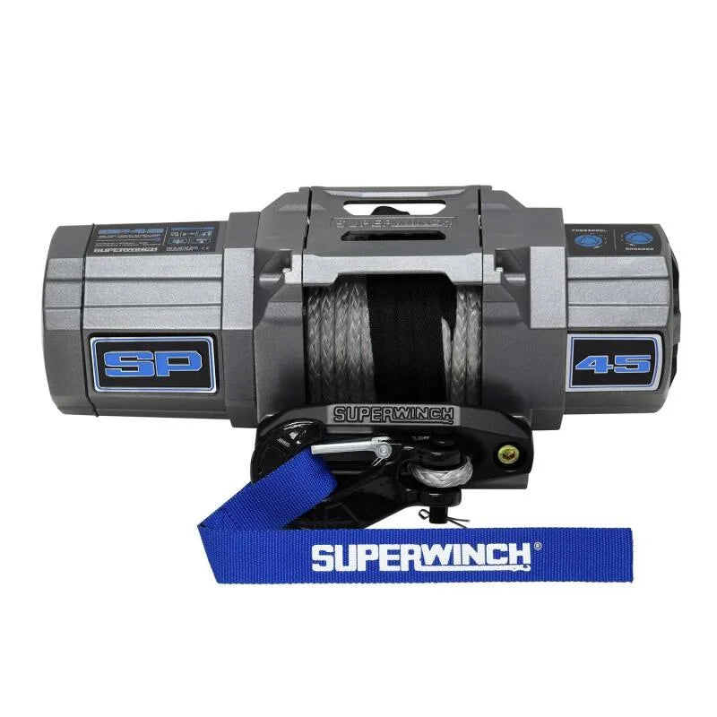 Superwinch 4500 LBS 12V DC 1/4in x 40ft Synthetic Rope Hawse Fairlead SP 45SR Winch - Side View