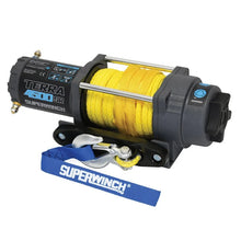 Load image into Gallery viewer, Superwinch 4500 LBS 12V DC 1/4in x 50ft Synthetic Rope Terra 4500SR Winch - Gray Wrinkle - Main Product View