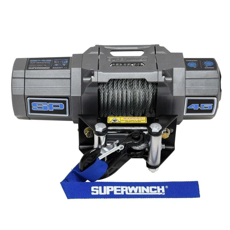 Superwinch 4500 LBS 12V DC 15/64in x 40ft Steel Rope Roller Fairlead SP 45 Winch - Side View