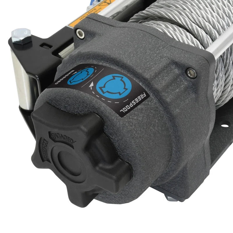 Superwinch 4500 LBS 12V DC 15/64in x 50ft Steel Rope Terra 4500 Winch - Gray Wrinkle - Back View