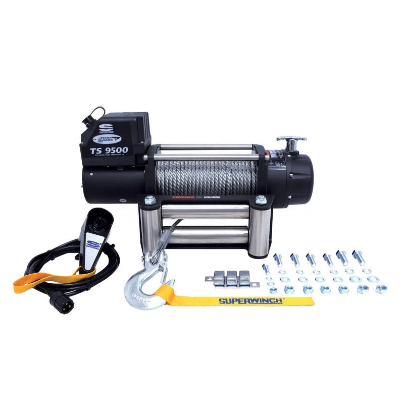 Superwinch 9500 LBS 12V DC 11/32in x 95ft Steel Rope Tiger Shark 9500 Winch - Additional View 9