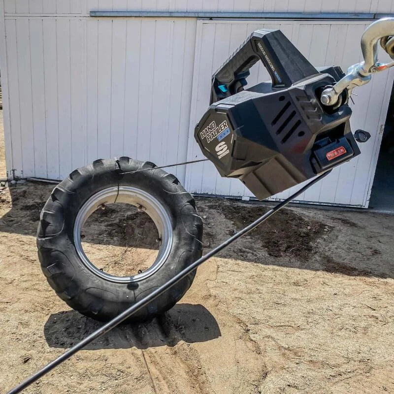 Superwinch Hand Hauler 1000 Winch 24 VDC 1000 lbs Line Pull Soft Shackle Rope End Safely - Back View