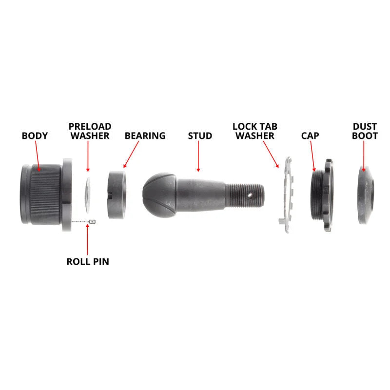 Synergy Jeep JK/WJ HD Non-Knurled Adjustable Ball Joint Kit - Side View