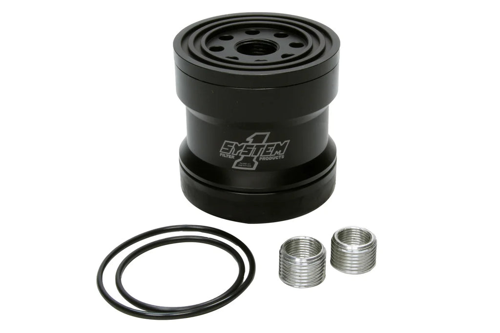 System One Billet Oil Filter w/Blt Cap 45 Micron - Black 209-361B