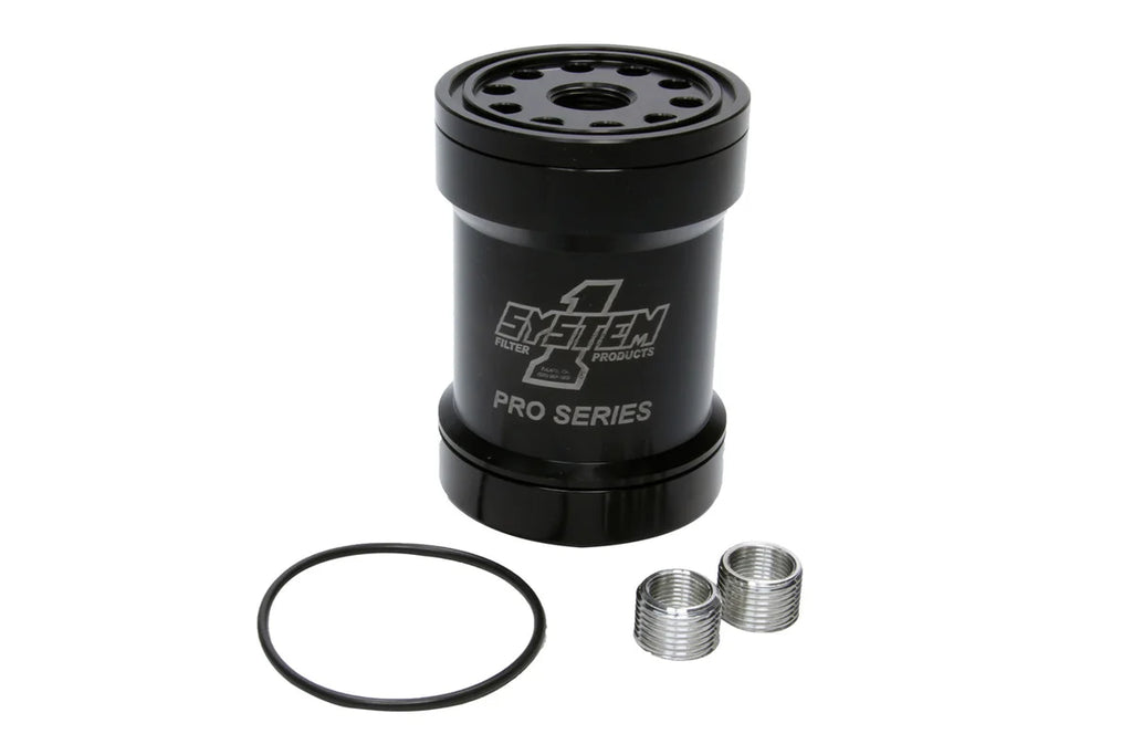 System One Billet Oil Filter w/Blt Cap 45 Micron - Black 209-561BPS