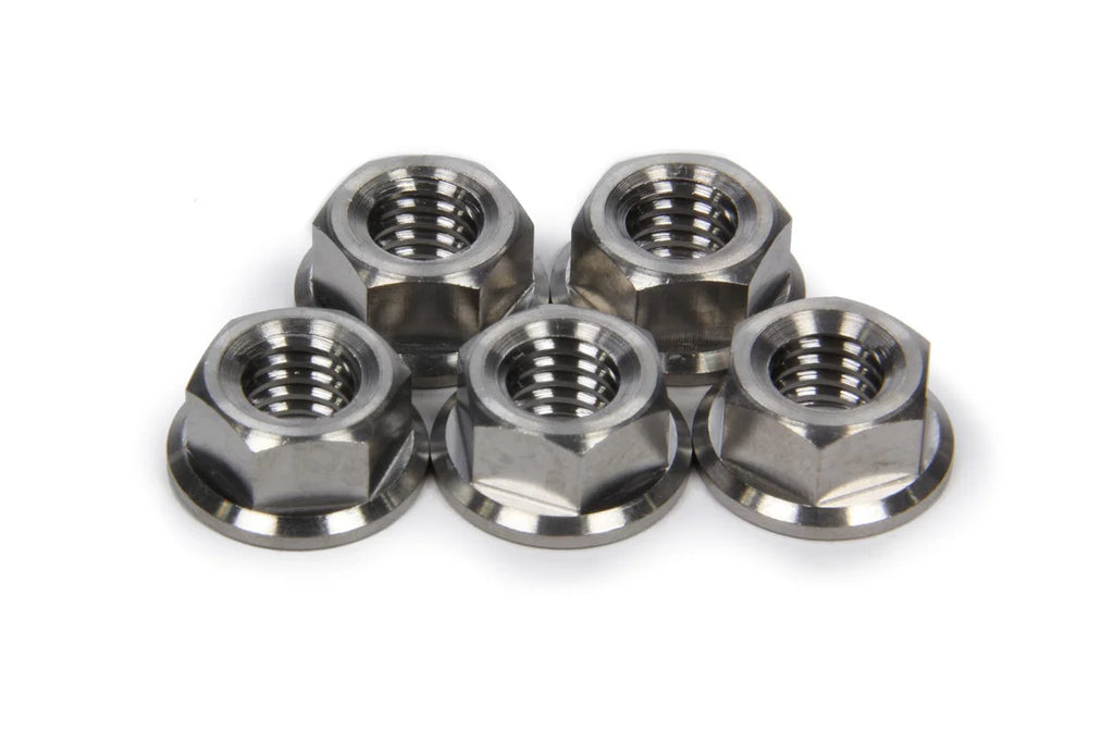 TI22 Performance Front Hub Flange Nuts Titanium 3/8-16 5pk TIP1228