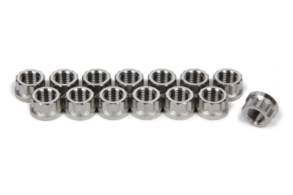 TI22 Performance Header Flange Nut Set 12pt Titanium 14pcs TIP1124