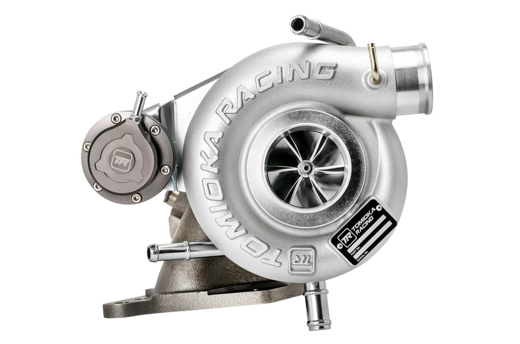 TR GTX2971 Twin Scroll Stock Replacement for Subaru WRX 02-07 and STi 04-18 - Side View