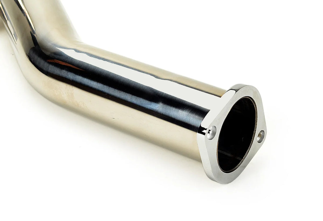TR Subaru WRX 08-14 / STi 08+ Twin Scroll High Flow Catless Downpipe - Side View