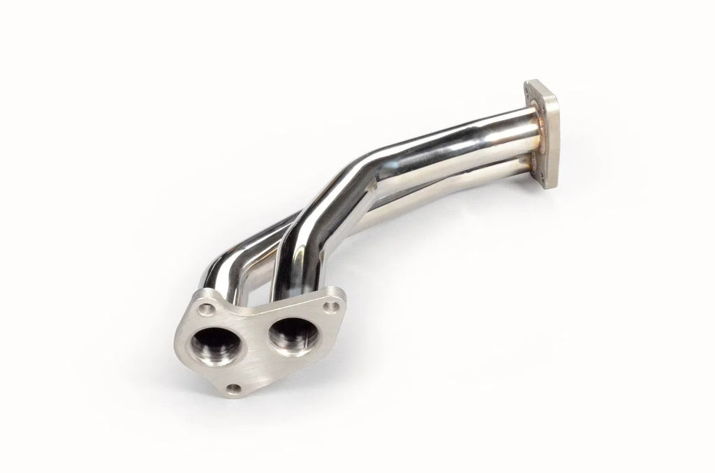TR TR-ES1002 Gen 2 Twin Scroll Equal Length Exhaust Manifold with 3 Bolts Up-Pipe for EJ20/25 - Installation View