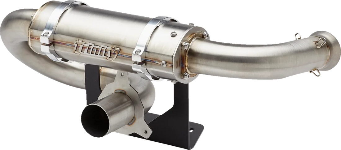 TRINITY RACING Center Exit Slip-On Muffler - Without Tip - Side View