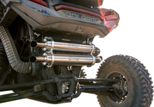 Load image into Gallery viewer, TRINITY RACING Dual Slip-On Mufflers - Brushed Stainless Steel - Main Product View