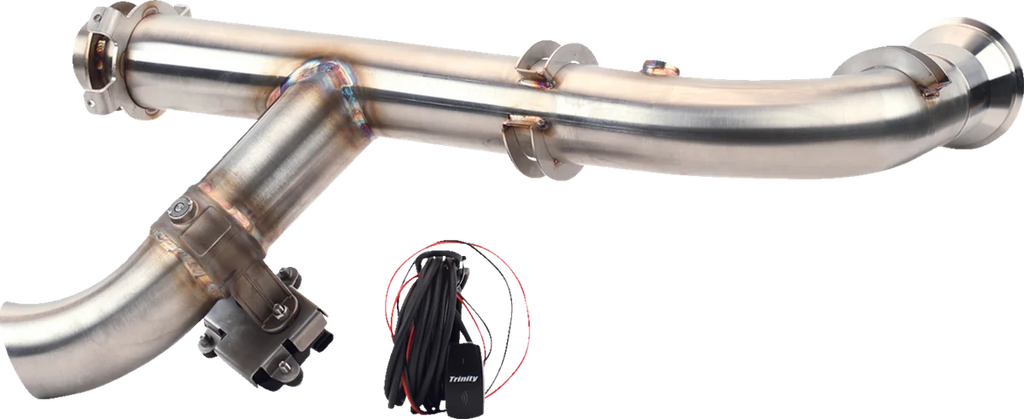 TRINITY RACING Side Piece Header Pipe - with Electronic Cutout - Main Product View