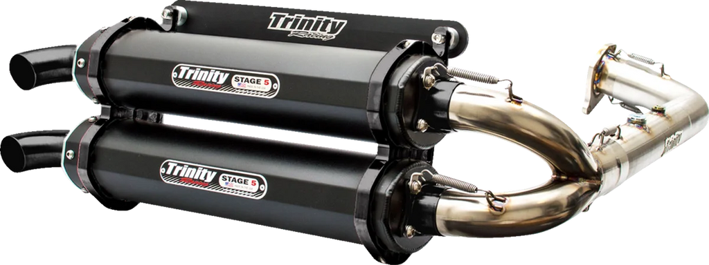 TRINITY RACING Stage 5 Dual Exhaust - Aluminum - Side View