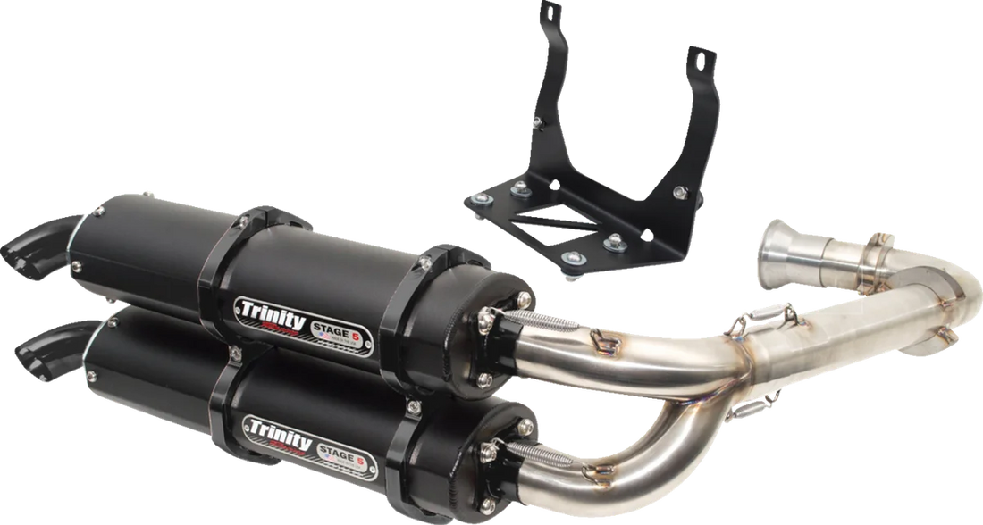 TRINITY RACING Stage 5 Dual Exhaust - Aluminum - Side View