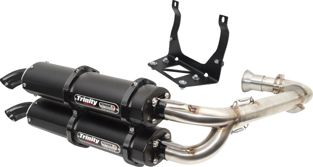 TRINITY RACING Stage 5 Dual Exhaust - Aluminum - Side View