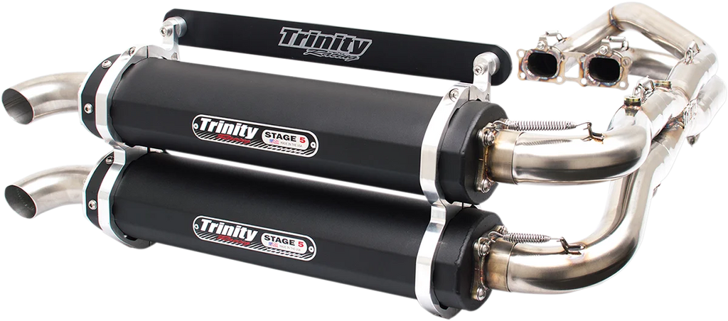 TRINITY RACING Stage 5 Dual Exhaust - Black - Side View