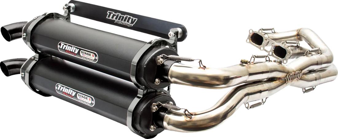 TRINITY RACING Stage 5 Dual Exhaust - Black - Detail View