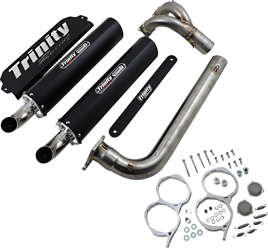 TRINITY RACING Stage 5 Dual Exhaust - Black - Main Product View
