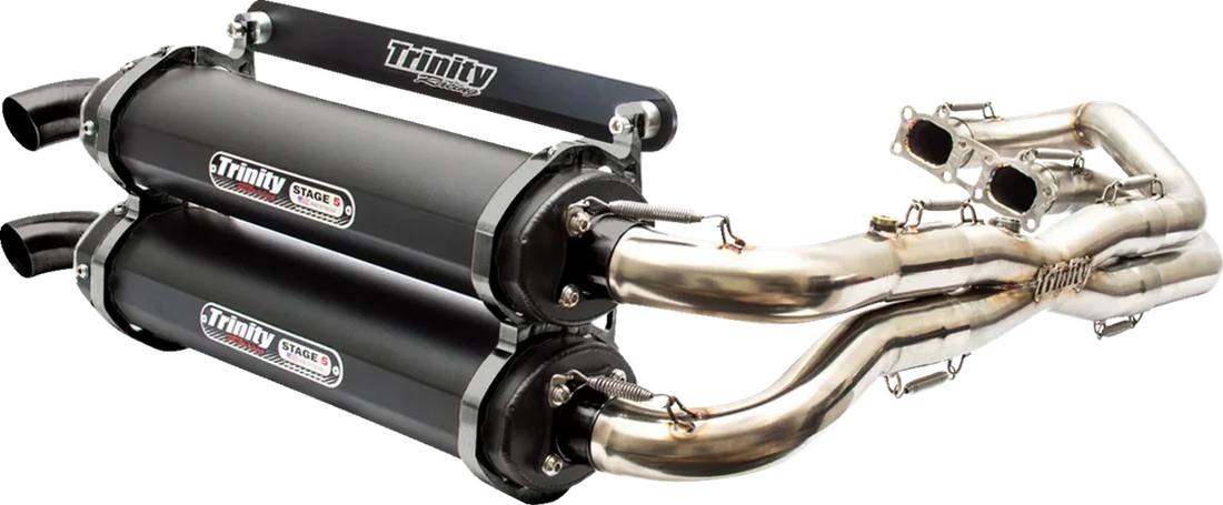 TRINITY RACING Stage 5 Dual Exhaust - Black - Detail View