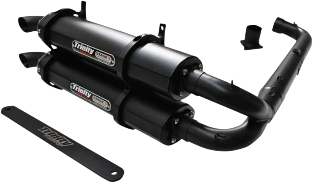 TRINITY RACING Stage 5 Dual Exhaust - Cerakote Black - Side View